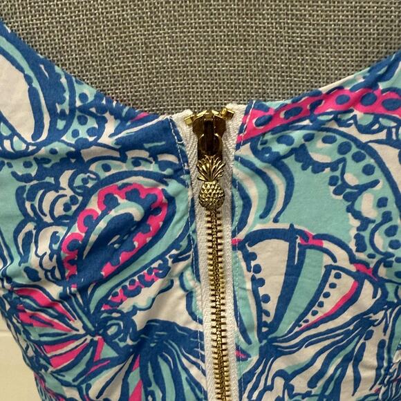 Lilly Pulitzer for Target My Fans Shift Dress Blue Pink XXS/XS 20th Anniversary - Picture 9 of 12